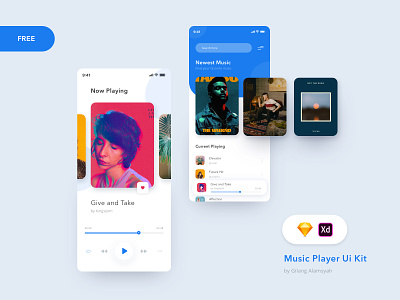 Clean Music Player - UiKit app app design dashboard app dashboard ui design music app music player music player ui ui ux web design