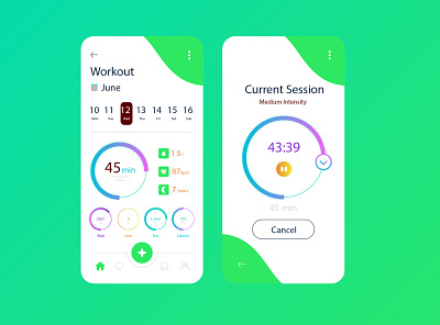 my first Workout App Design branding graphic design logo typography ux vector