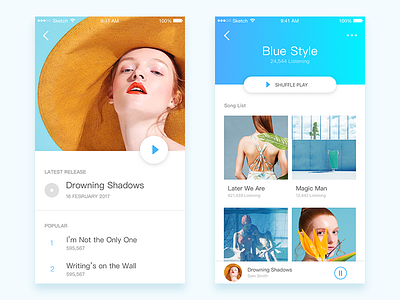 Daily 11 Music practice app behance blue clear dribbble music practice ui ux