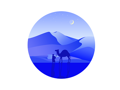 #2 illustration app blue desert iiiustrator illustration moon ui ux
