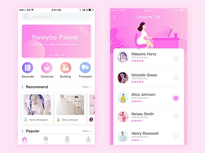 # Project app collection iiiustrator illustration pink ui ux