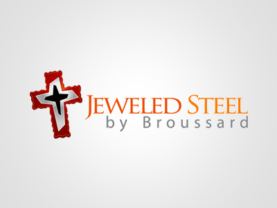 Jeweled Steel cross jewelry orange