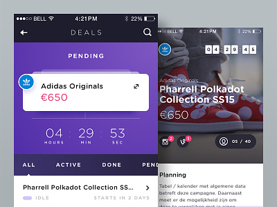 Weekly Layup #6 - Voicey Deal Screens appdesign calendar cards countdown deals gui ios list mobile tabs ui voicey