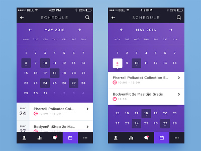 Weekly Layup #7 - Voicey Schedule app calendar date mobile planning schedule ui voicey