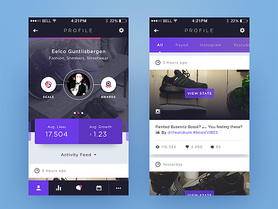 Weekly Layup #9 - Voicey Profile Page app dashboard feed home ios mobile profile page ui voice