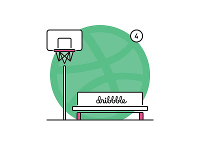 Weekly layup #18 - 4 Invites! dribbble illustration invite invites practise