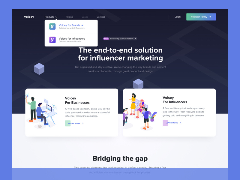 Voicey full Website ios app mobile platform marketing influencer live voicey website landingpage