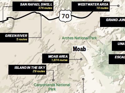 Climbing Map of Moab, UT