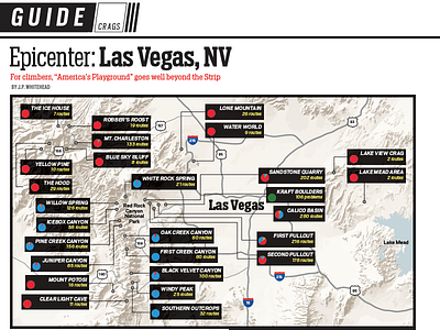 Climbing map of Las Vegas, NV