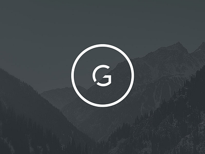Gunmetal branding logo mark mountains studio white