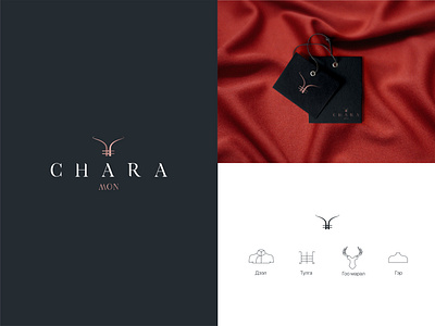 Chara mon branding cashmere design logo luxury luxury logo mongolia national red vector