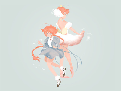 Dancing girl copy illustration