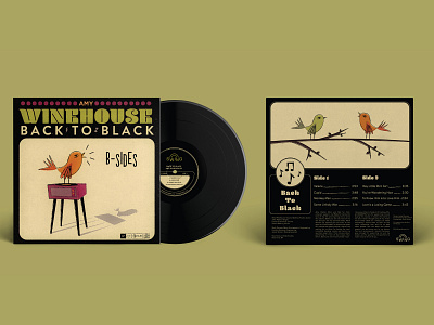Amy Winehouse - Back to Black album album art amy winehouse back to black design illustration redesign retro typography vector vintage vinyl