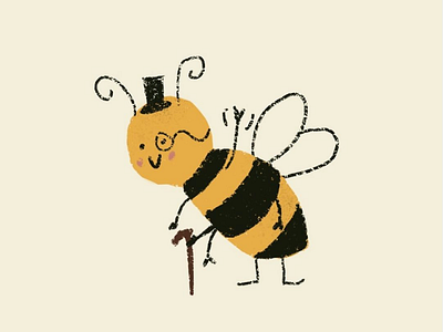bee good bee bumble bee drawing illustration top hat