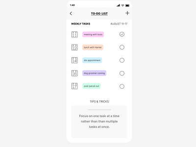 UI Design: To Do List design ui ux