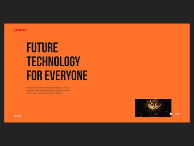 Cover Screen in Minimalistic Style bold colors clean colorful concept cover design hero image lenovo minimal minimalism minimalistic orange technology uidesign uiux webdesign