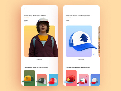 Cap Shop App Design Concept