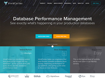 VividCortex website database performance vividcortex website