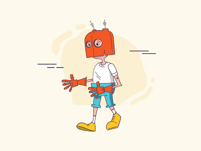 It doesn't work yet character flat illustration outlines robot