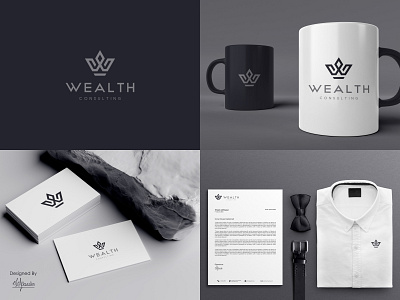 Wealth - Consulting ai brand identity branding company consulting crown design illustration logo logo design logotype luxury monogram ps royal vector w letter wealth