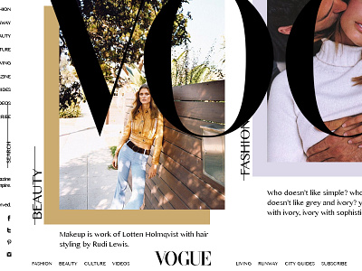 Vogue black fashion modern solid style vogue white