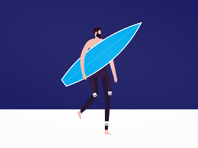 The endless summer beach clean illustration minimalism seal surf surfing