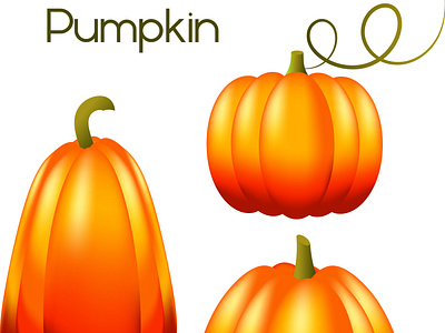 Set of orange vector pumpkin