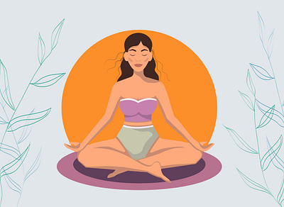 Meditation Pose. Yoga. 3d branding graphic design motion graphics ui