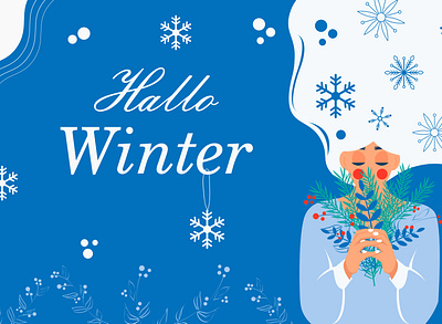 Hello, winter branding design graphic design illustration illustrator logo vector