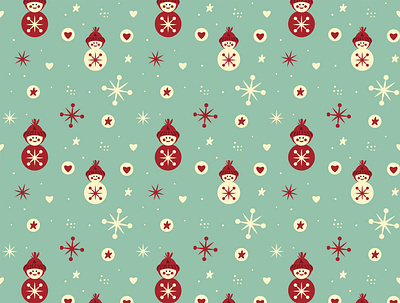 Snowman pattern christmas design graphic design illustration illustrator new year pattern snow vector