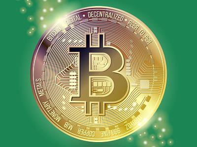 Bitcoin gold coin bitcoin blockchain branding design graphic design illustration illustrator logo vector
