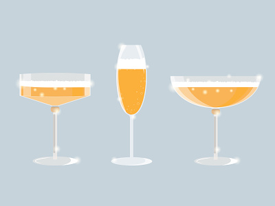 Set of glasses of champagne design graphic design illustration illustrator new year new year design new year illustration vector