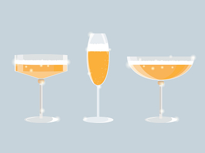 Set of glasses of champagne