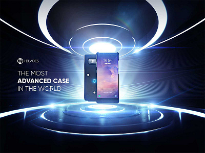 I-Blades - Smart Case Showcase 3d 3d art banner branding case design glow illustration lens flare logo phone