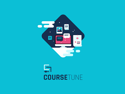 Illustration for Coursetune app banner branding clean design illustration image picture logo ui ux vector