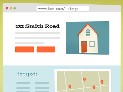 A listing in the browser illustration storyboard video