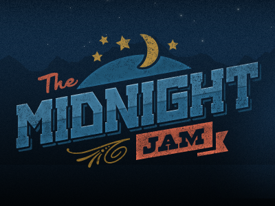 The Midnight Jam illustration logo music vintage