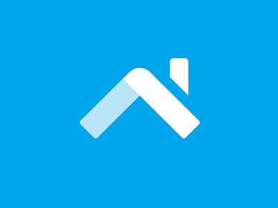 Logo mark blue home house knockout logo mark