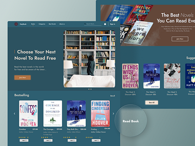 Online Book Store ui ux web design