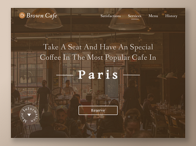 A Brown Theme Landing Page For Cafe typography ui ux we web design