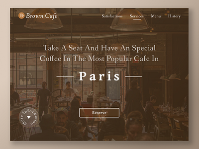 A Brown Theme Landing Page For Cafe