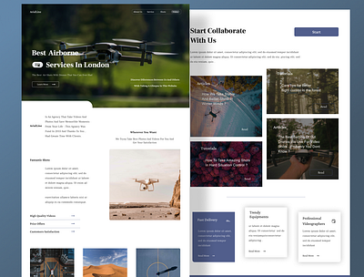 ArialLine / Drone Videography And Photography Company design ui ux web design