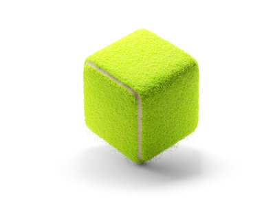 Let's play tennis 3d ball blender cube hair system illustration sport tennis