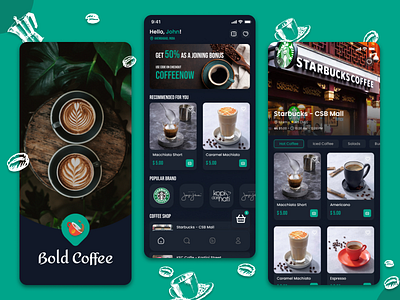 Coffee App Design ☕ app app design branding clean ui coffee design figma food app graphic design illustration illustrator minimal ui ui design ux ux design vector