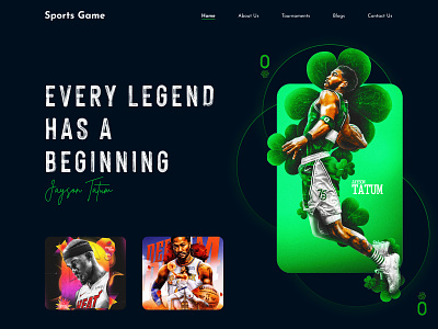 Sports Game Website Design app app design branding clean ui design figma game website graphic graphic design illustration minimal sports sports game ui uiux ux web website website design