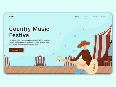 Music Festival Landing Page design illustration ui