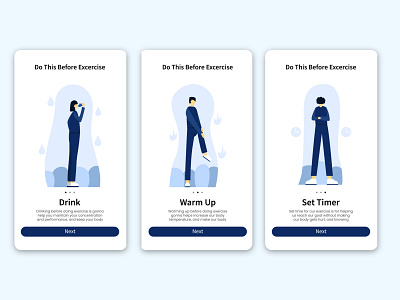 Fitness App - onboarding page app design illustration ui