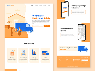 Delivery Landing Page - DeliveryBuddy design illustration ui