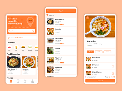 Food Delivery App app design ui