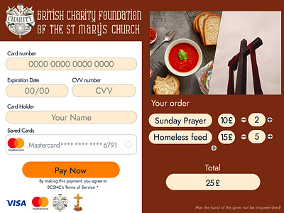 Charity foundation of the St Mary`s Church dailyui design ui